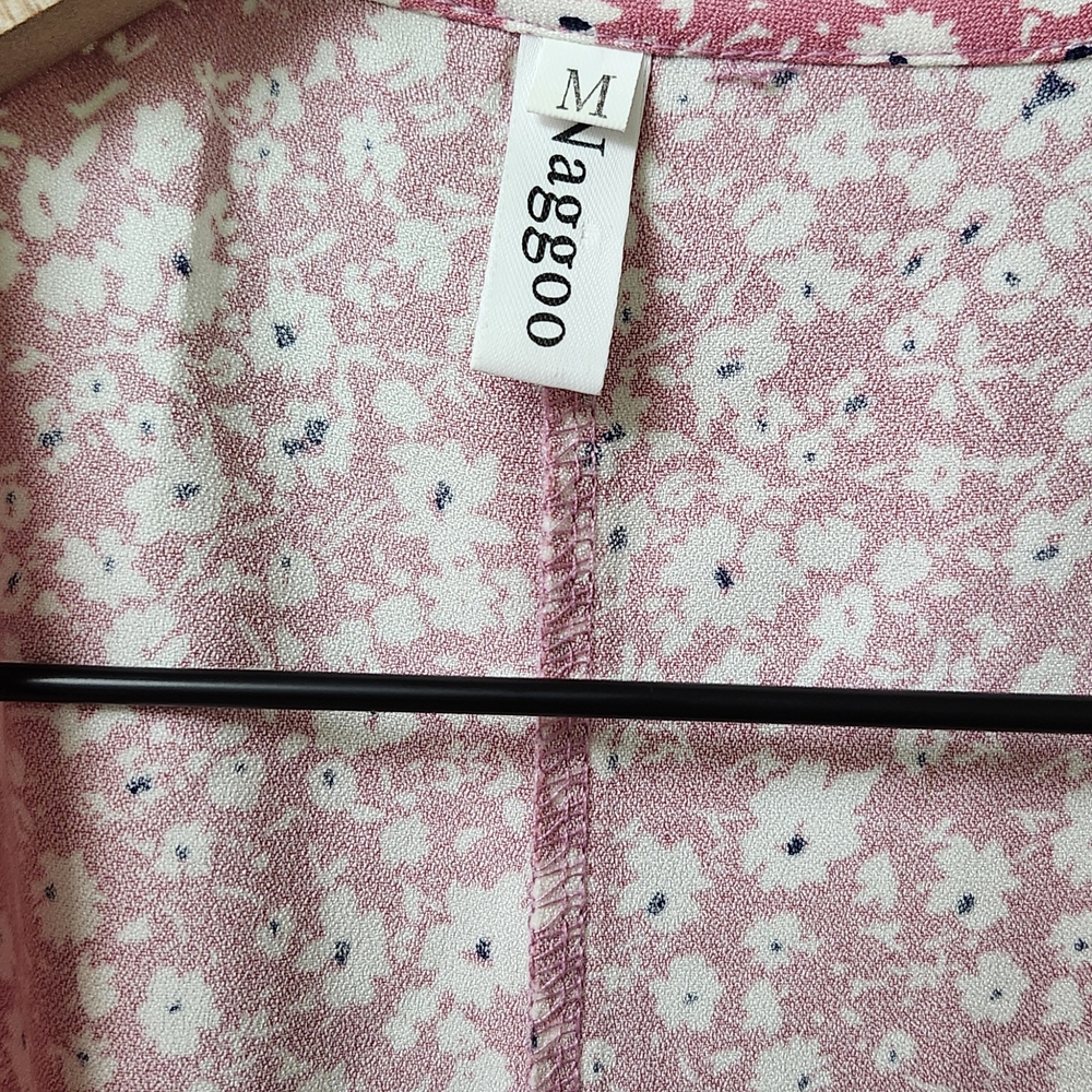 Floral Pink Wrap Dress - Picture 3 of 6
